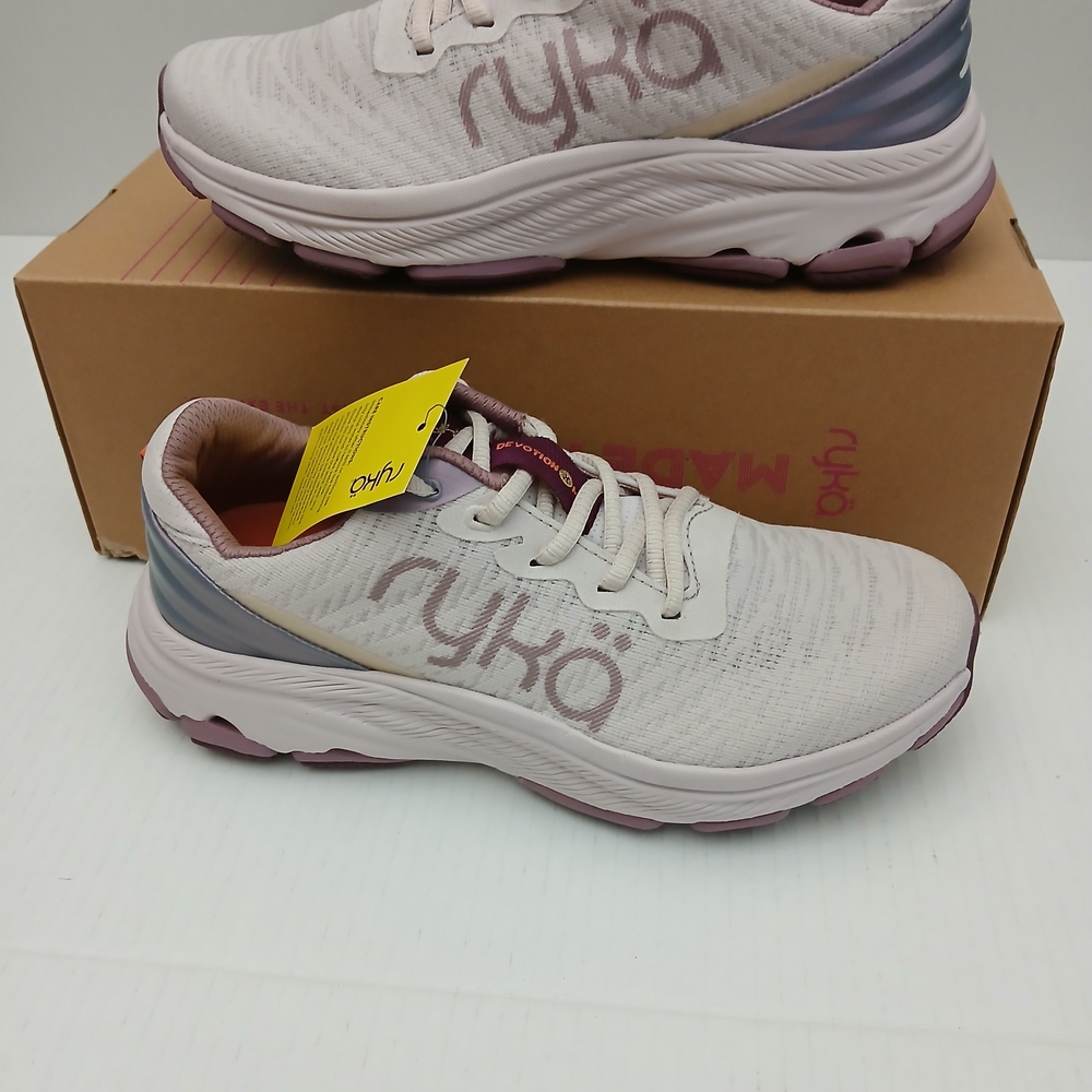 Ryka Women's Cream and Purple Running Shoes - Picture 7 of 16